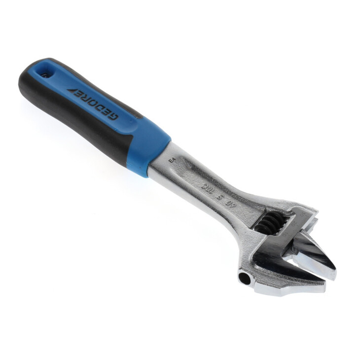 Clé à fourche Gedore 10", réglable, chromée avec poignée 2K