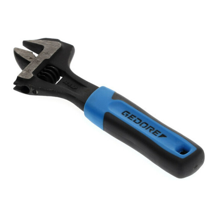 Clé à fourche Gedore 6", réglable, phosphatée avec manche en plastique