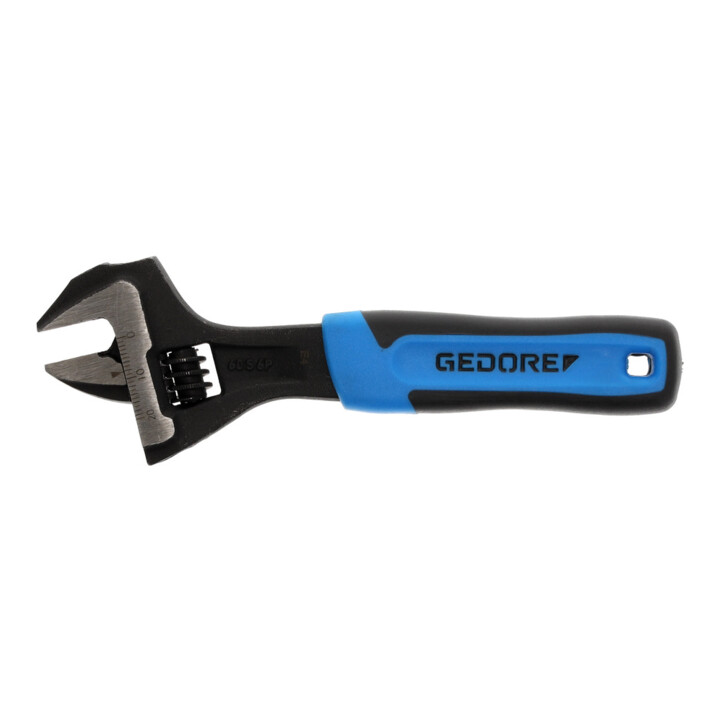 Clé à fourche Gedore 6", réglable, phosphatée avec manche en plastique