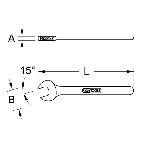 Clé à fourche KS Tools avec isolation protectrice, 3/4".