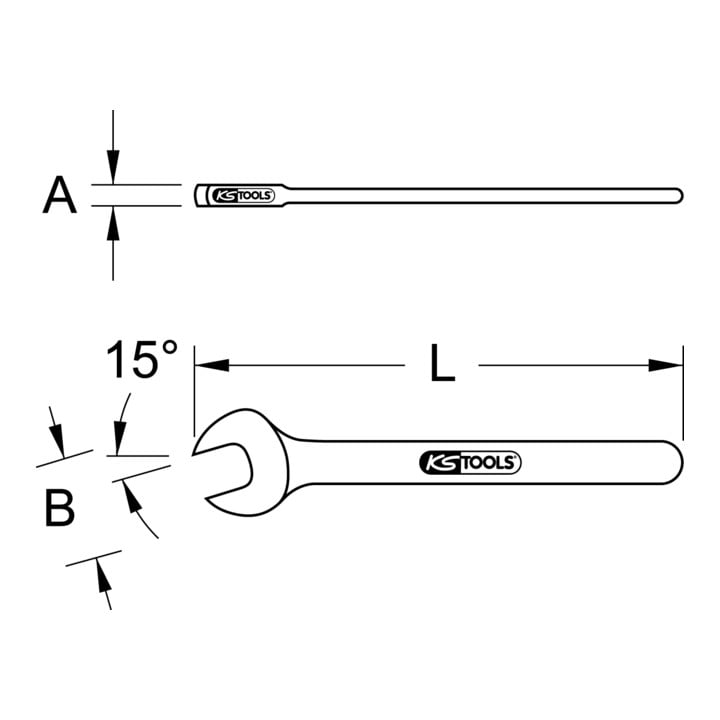 Clé à fourche KS Tools avec isolation protectrice, 3/4".