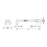Clé à griffes KS Tools sans barre de tommy 46 mm-3