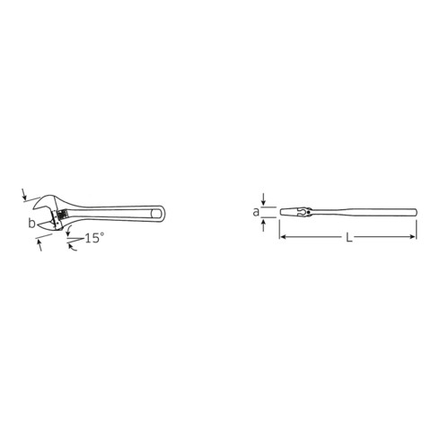 Clé à molette 4026 15 43 mm L. 384 mm STAHLWILLE