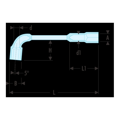 Clé à pipe Facom 6x6 pans 5/16