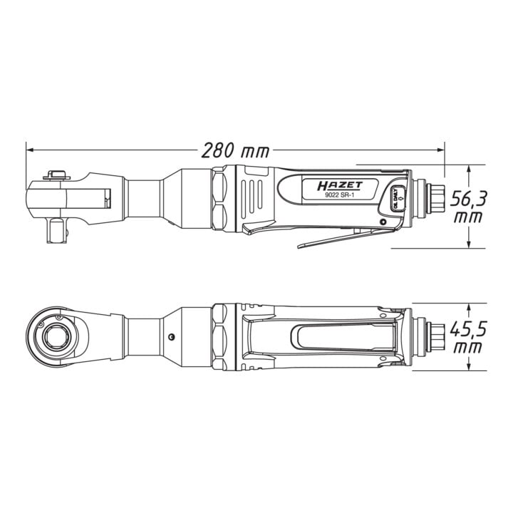 Clé à rochets pneumatique 9022SR-1 Système de frappe puissant HAZET