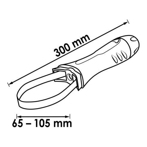 VIGOR Clé à sangle pour filtre à huile V2511N 65 - 105 mm