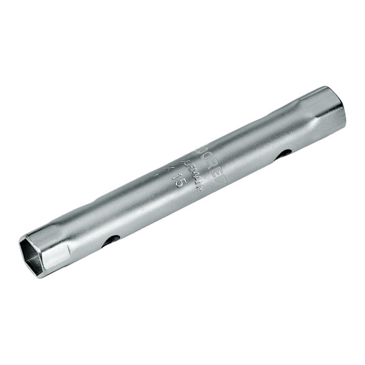 Clé à tube double 26 R ouv. de clé 6 x 7 mm L. 110 mm perçages-D. 5,5 mm chromé GEDORE