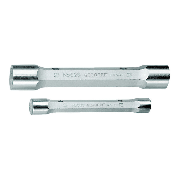 Clé à tube double 626 ouv. de clé 10 x 11 mm L. 120 mm massif perçages-D. 9