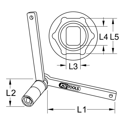 Clé de maintien spéciale pour Volvo, plate/ovale, 18 mm KS Tools