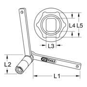 Clé de maintien spéciale pour Volvo, plate/ovale, 18 mm KS Tools-3