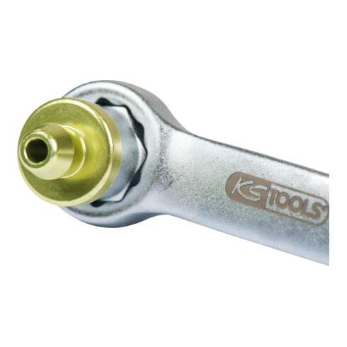 Clé de purge de frein KS Tools, extra courte, 7 mm, verte