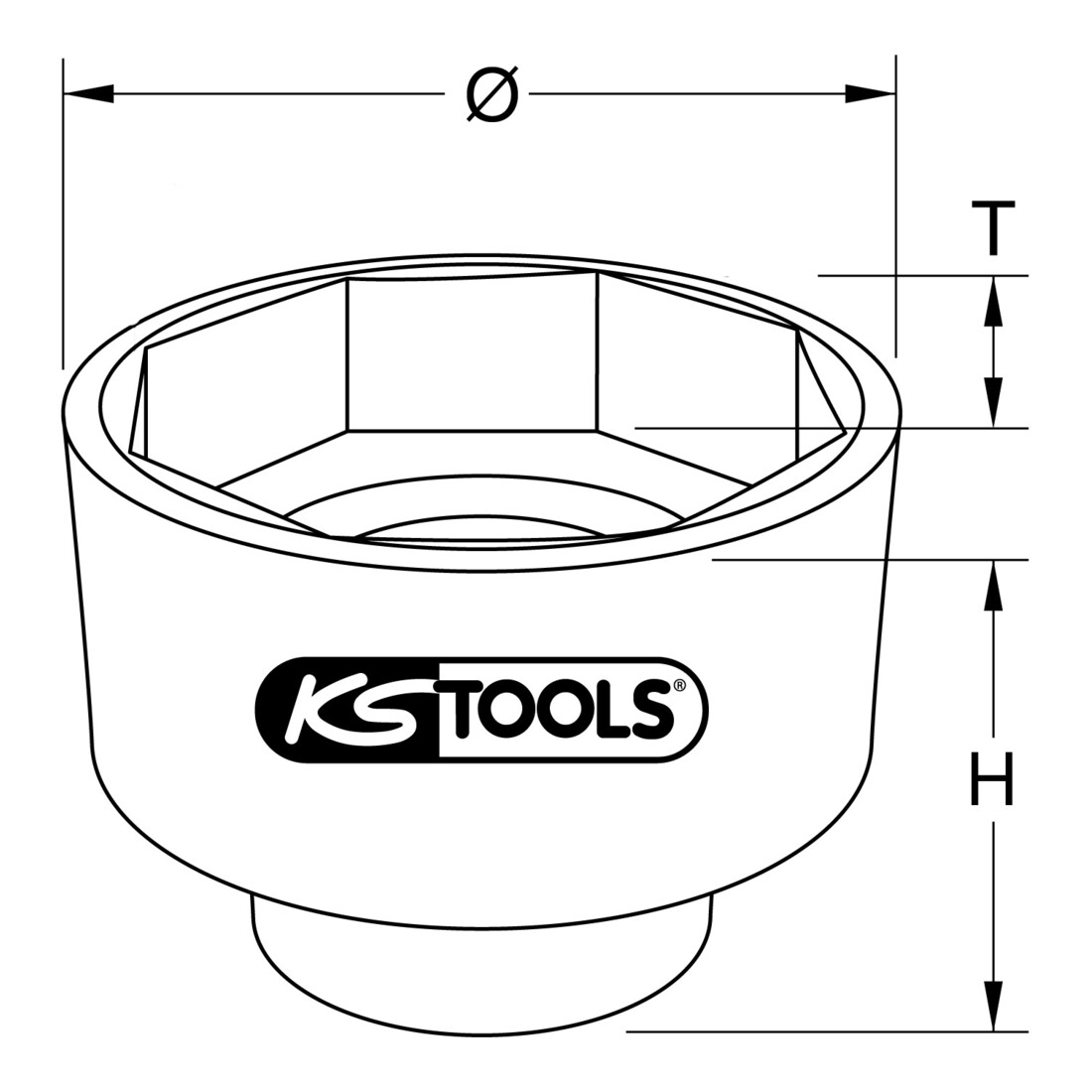 Clé d'écrou d'essieu 1" 8 pans pour Scania, 80 mm KS Tools