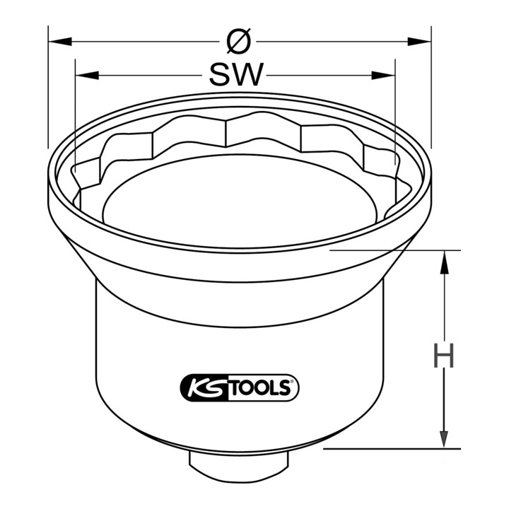 Clé d'écrou d'essieu pour Iveco, 105 mm KS Tools
