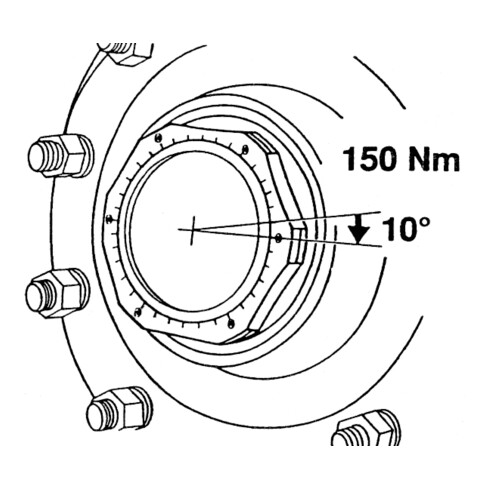 Clé d'écrou d'essieu pour SAF, 140 mm KS Tools