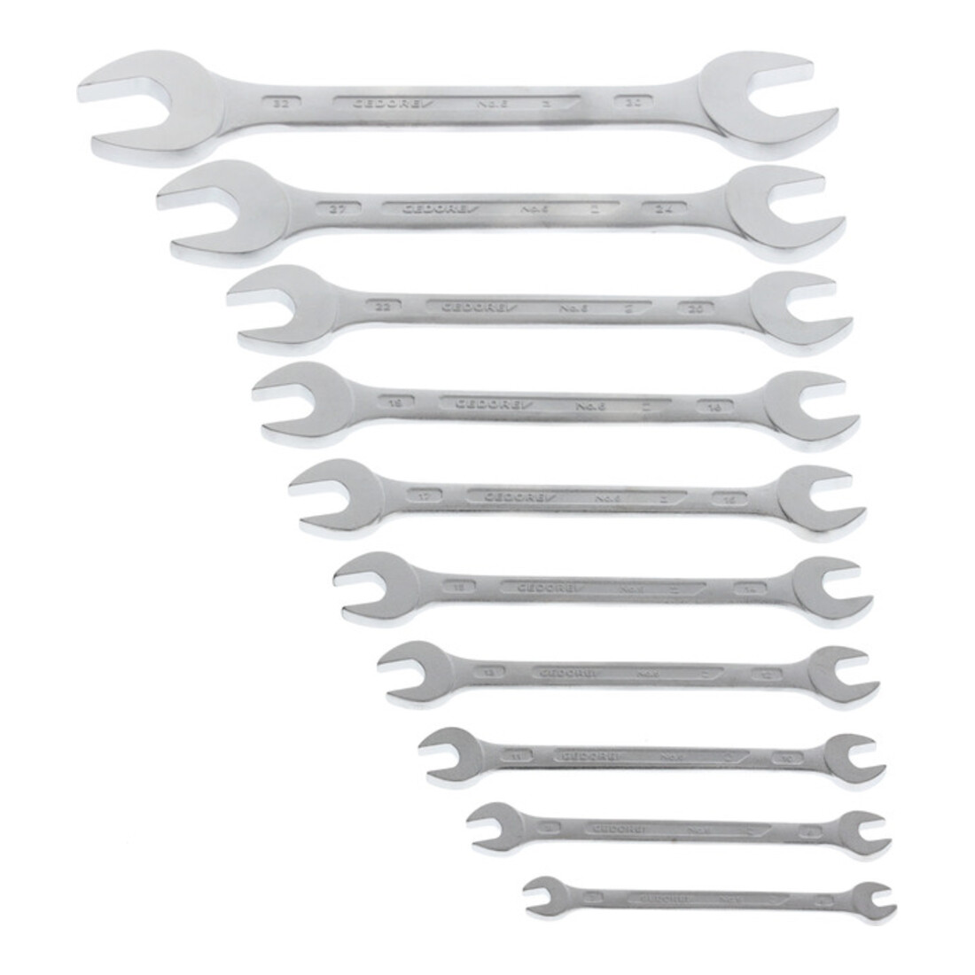 Clé double à fourche Gedore, jeu de 10 pièces 6-32 mm