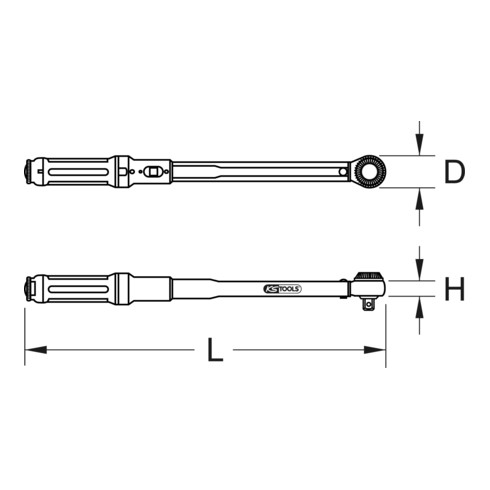 Clé dynamométrique KS Tools à cliquet de précision ERGOTORQUE avec bouton rotatif 1/2″