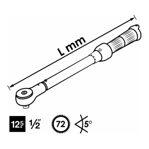 Clé dynamométrique VIGOR avec entraînement 1/2