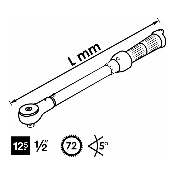 Clé dynamométrique VIGOR V3441 Nm min.-max.: 40 – 200, 540 mm