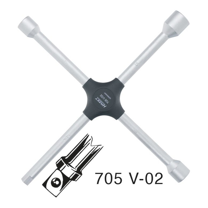 Clé en croix 705V-02 17 x 19 x 22 x 3 HAZET