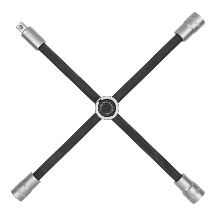 Clé en croix pour roue avec articulation glissante pour voitures, 1/2"x17x19x21 mm