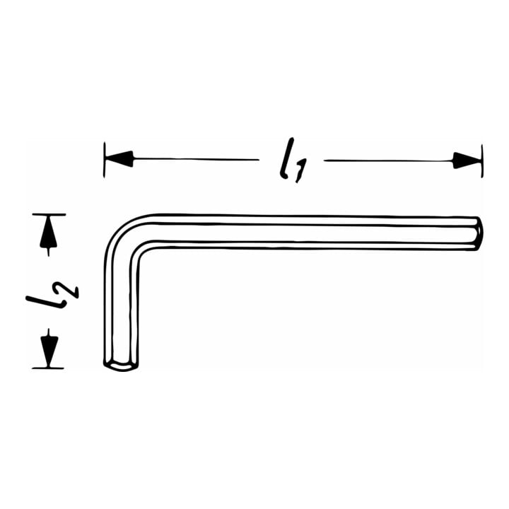Clé mâle coudée 2105LG-05 5 mm HAZET
