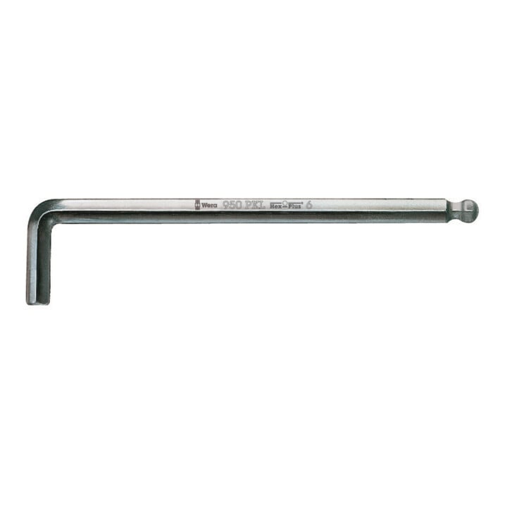 Clé mâle coudée 6 pans WERA  longue chromée 2,5 mm