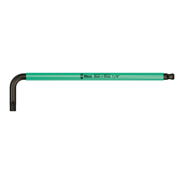 Clé mâle coudée Wera 950 SPKL Multicolore, syst. impérial, BlackLaser, 1/4" x 185 mm