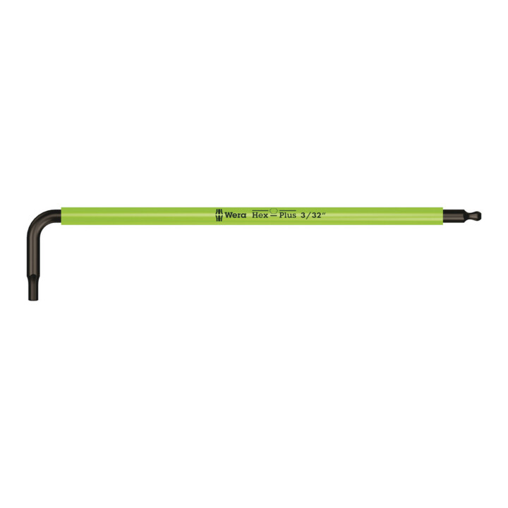 Clé mâle coudée Wera 950 SPKL Multicolore, syst. impérial, BlackLaser, 3/32" x 112 mm