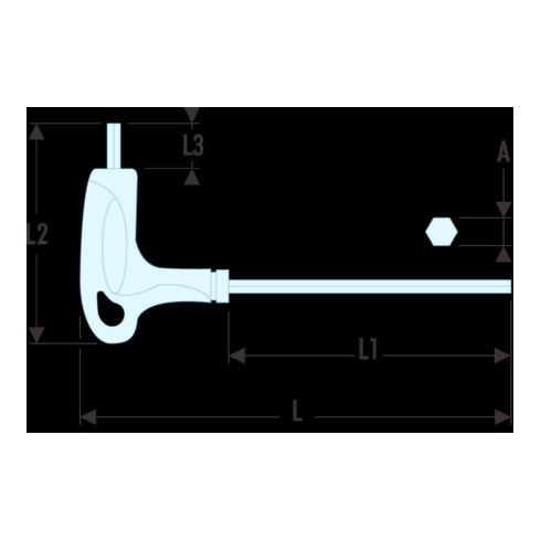 Clé mâle Facom manche en T 6 pans SLS 2,5mm