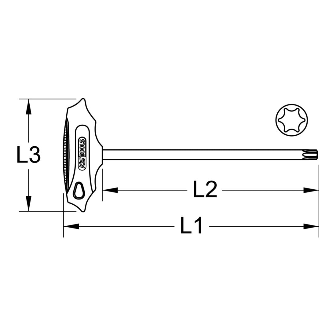 Outils KS ERGOTORQUEplus Clé à ergot TX à poignée en T