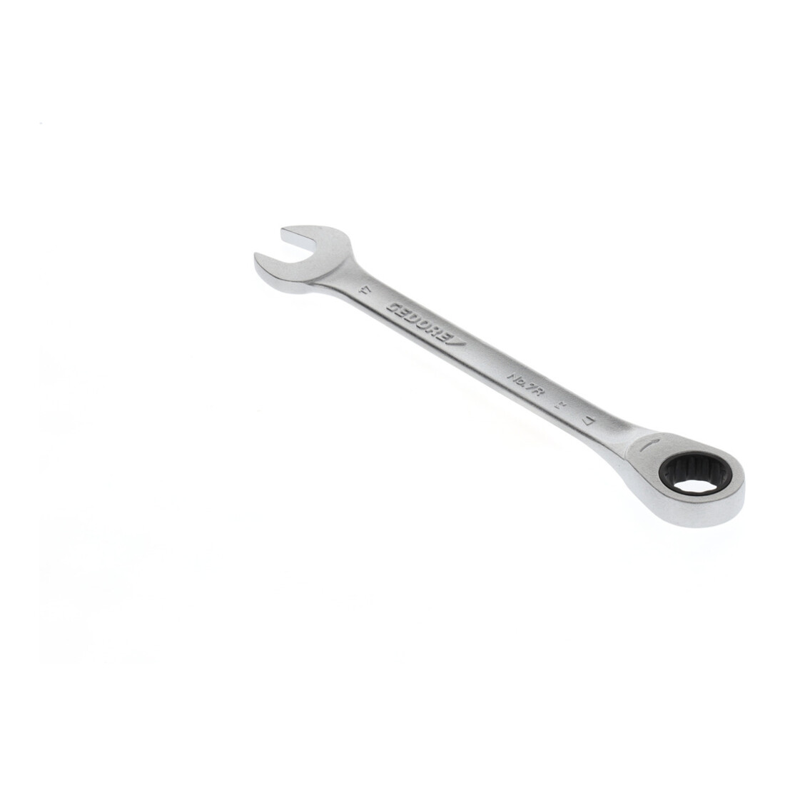 Clé mixte 7 R 17 ouv. 17 mm av.cliquet pol. L. 225 mm acier CV GEDORE