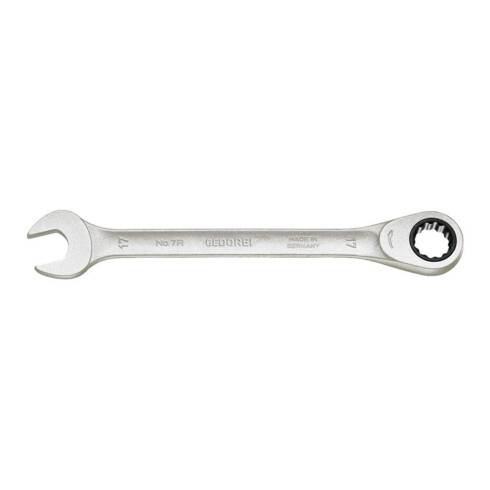 Clé mixte 7 R 21 ouv. 21 mm avec cliquet pol. L. 274 mm acier CV GEDORE