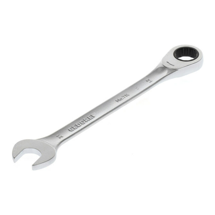 Clé mixte 7 R 21 ouv. 21 mm avec cliquet pol. L. 274 mm acier CV GEDORE