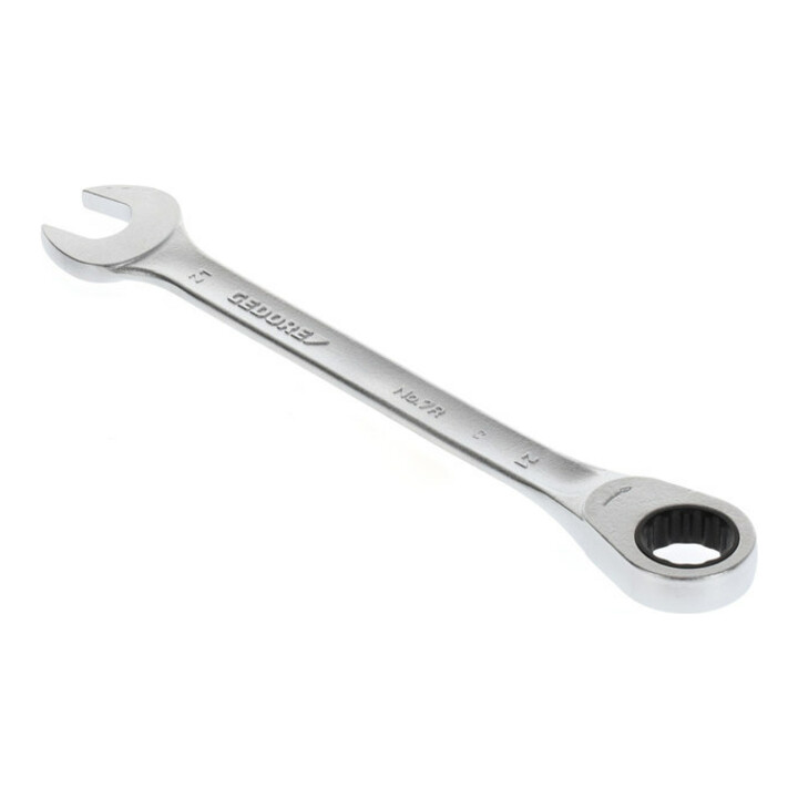 Clé mixte 7 R 21 ouv. 21 mm avec cliquet pol. L. 274 mm acier CV GEDORE