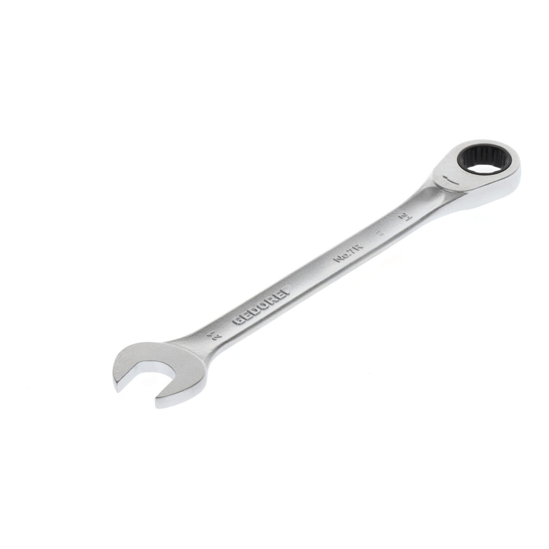 Clé mixte 7 R 21 ouv. 21 mm avec cliquet pol. L. 274 mm acier CV GEDORE