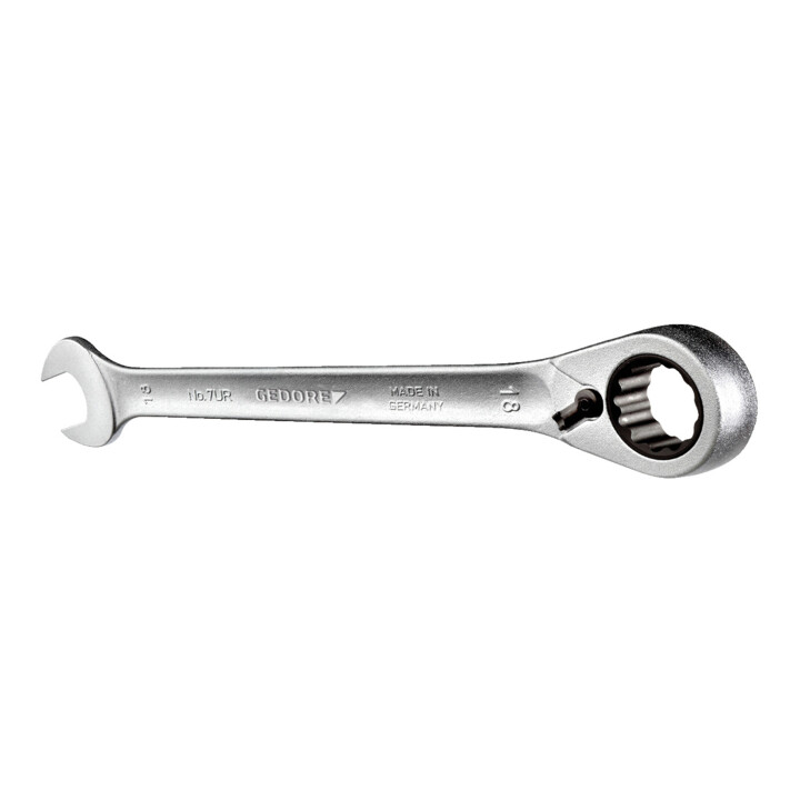 Clé mixte à cliquet 7 UR 8 commutable 8mm L.140mm angle de travail 7degr. GEDORE