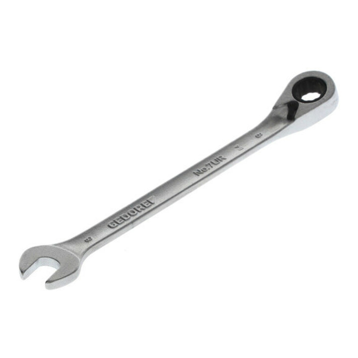 Clé mixte à cliquet 7 UR 8 commutable 8mm L.140mm angle de travail 7degr. GEDORE