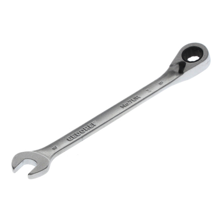 Clé mixte à cliquet 7 UR 8 commutable 8mm L.140mm angle de travail 7degr. GEDORE