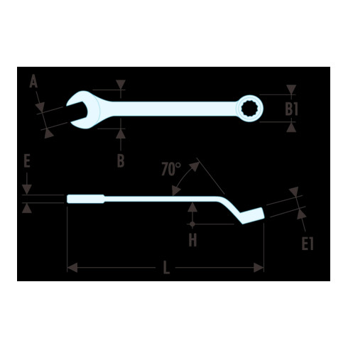 Clé mixte Facom 41 à manivelle