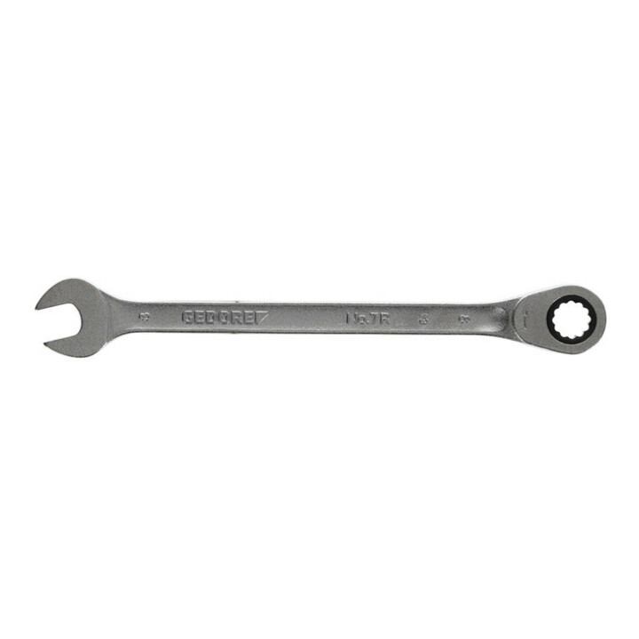 Clé mixte GEDORE  7 R 8 ouv. 8 mm avec cliquet pol. L. 140 mm acier CV