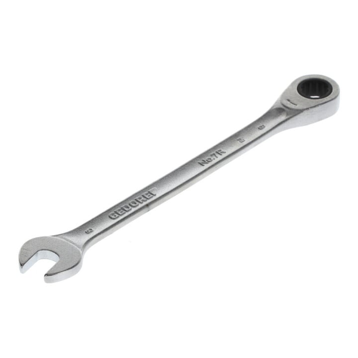 Clé mixte GEDORE  7 R 8 ouv. 8 mm avec cliquet pol. L. 140 mm acier CV