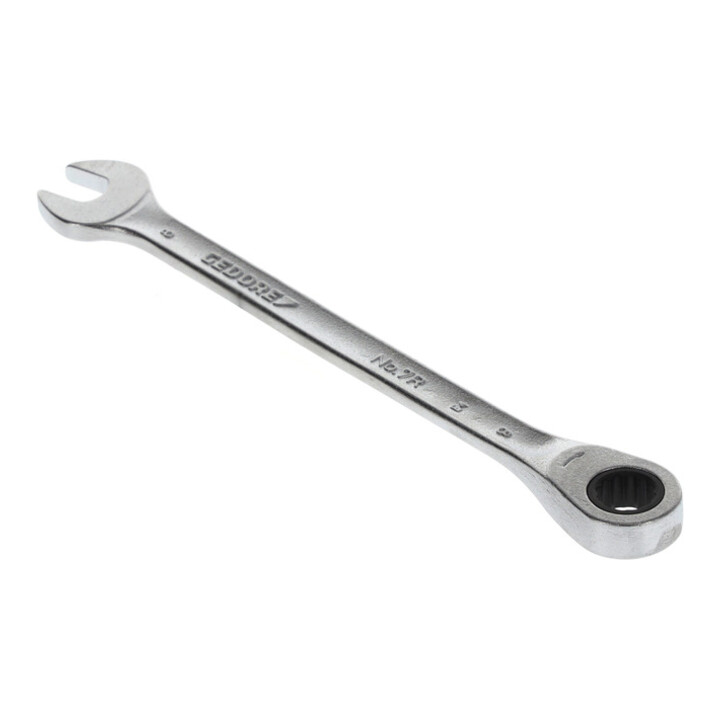 Clé mixte GEDORE  7 R 8 ouv. 8 mm avec cliquet pol. L. 140 mm acier CV