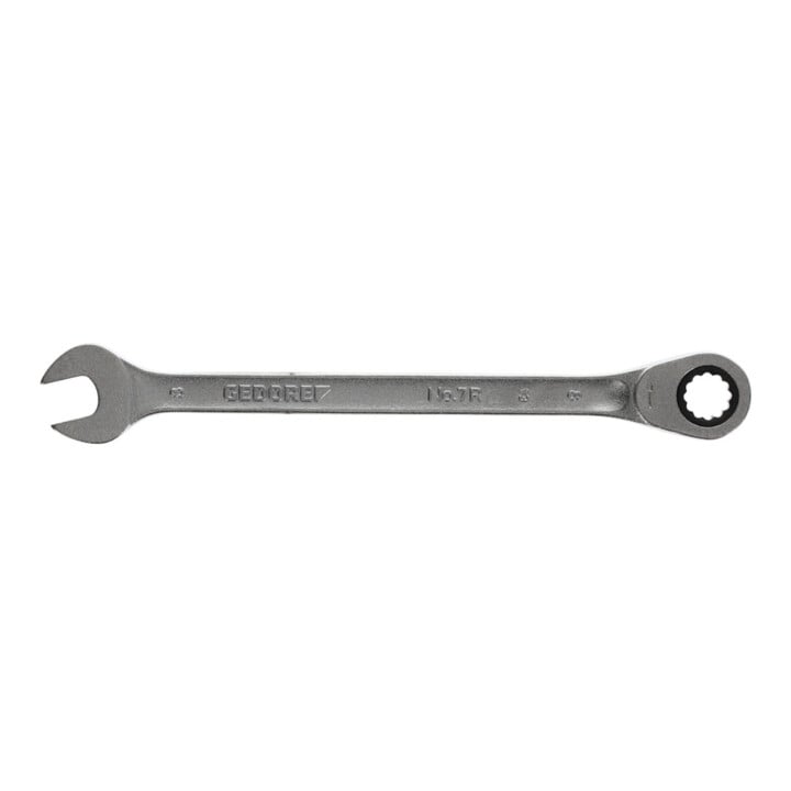 Clé mixte GEDORE  7 R 8 ouv. 8 mm avec cliquet pol. L. 140 mm acier CV