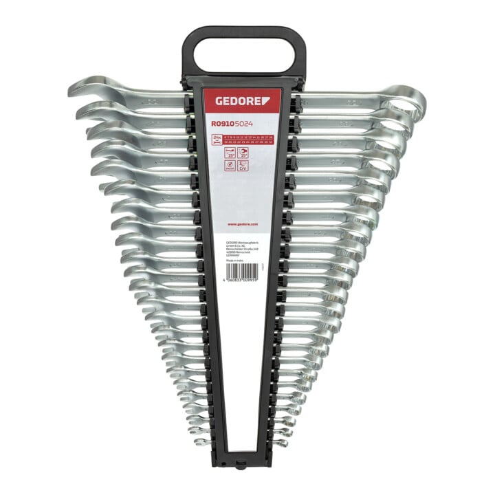 Gedore Red Ringmaulschlüssel Satz SW 6-32mm 24tlg + STIER Schlosserhammer Robust+ 500g mit Stielschutz DIN 1041