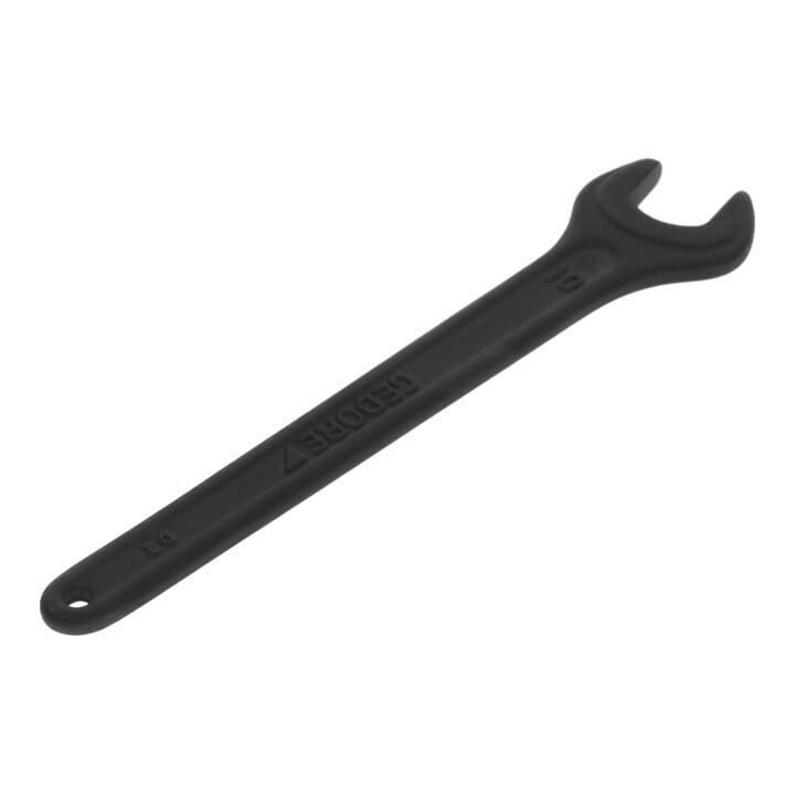 Clé plate simple 894 ouv. de clé 10 mm L. 106 mm phosphaté avec trou d'accrochag