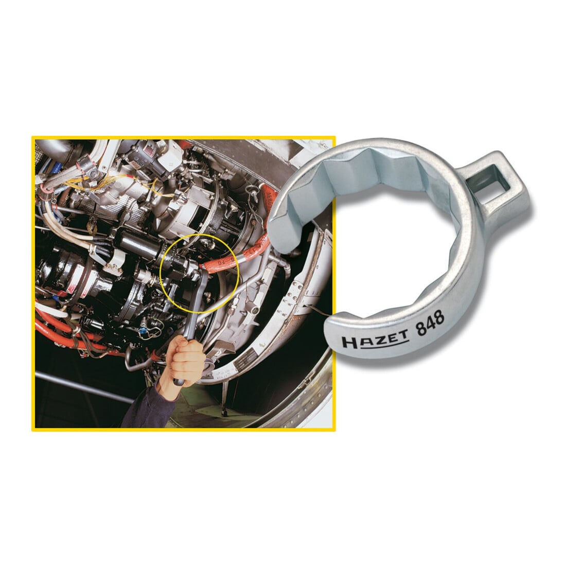 Clé annulaire HAZET double hexagone ouverte 848Z
