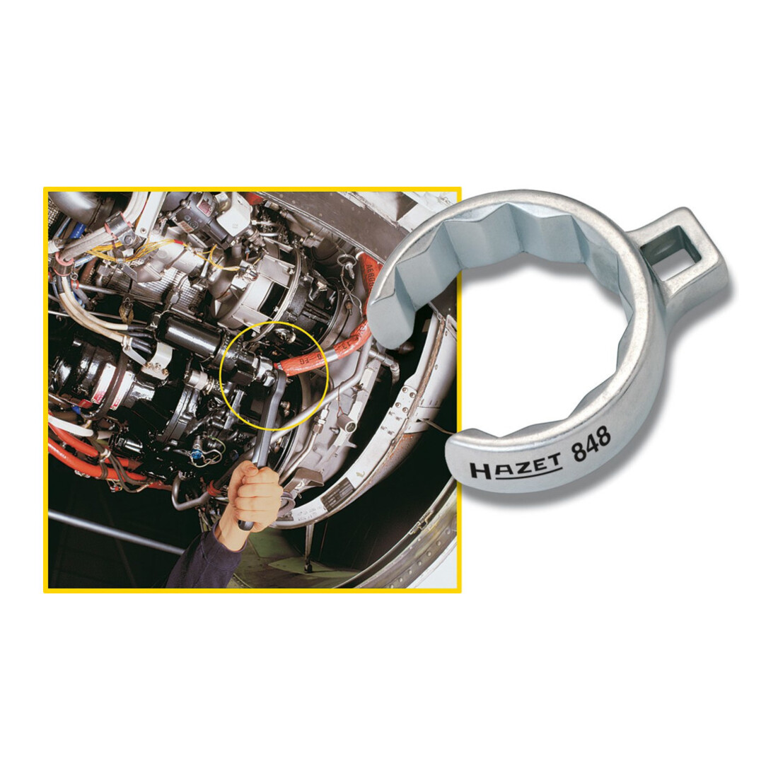 Clé annulaire HAZET double hexagone ouverte 848Z