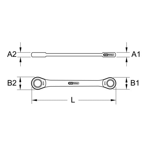 Outils KS Clé à double anneau à cliquet GEARplus