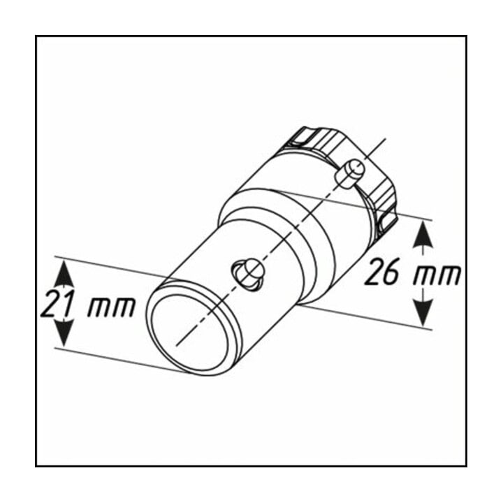 Clé polygonale à emboîtement 6630A-36 Emboîtement rond ⌀ 21 / 26 mm 36 mm HAZET