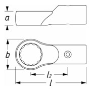 Clé à anneau enfichable HAZET, réceptacle 21 mm-3